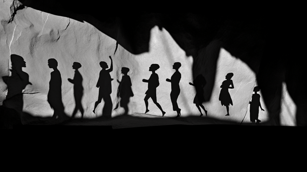 De hadde aldri sett noe annet enn skyggene som danset på veggen foran dem.